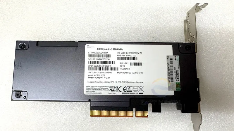 HPE MZ-PLL3T20 PM1725a 3.2TB 877827-B21 874432-002 PCIE NVMe Solid State Drive