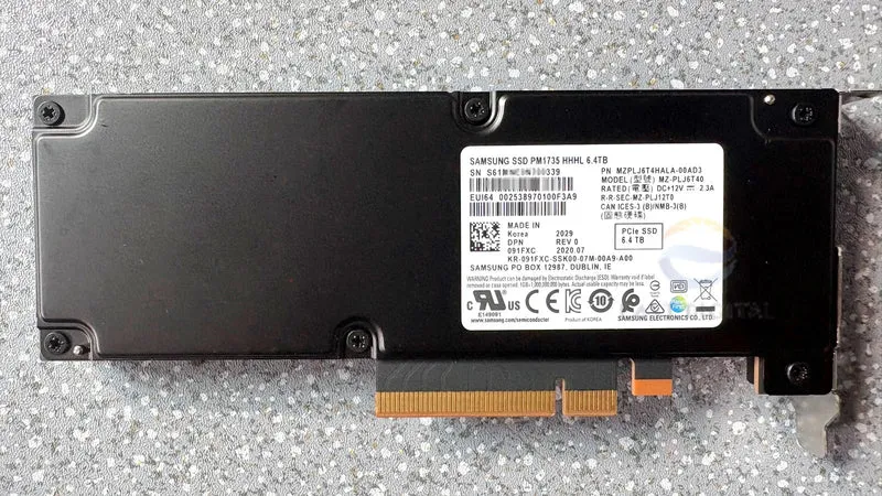 Samsung MZ-PLJ6T40 091FXC PM1735 6.4TB MZPLJ6T4HALA PCIE NVMe Solid State Drive
