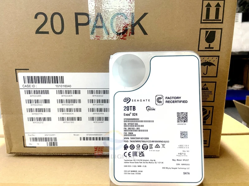 Seagate ST20000NM000H Exos X24 3.5" 20TB SATA 7.2K 512MB Enterprise Hard Drive