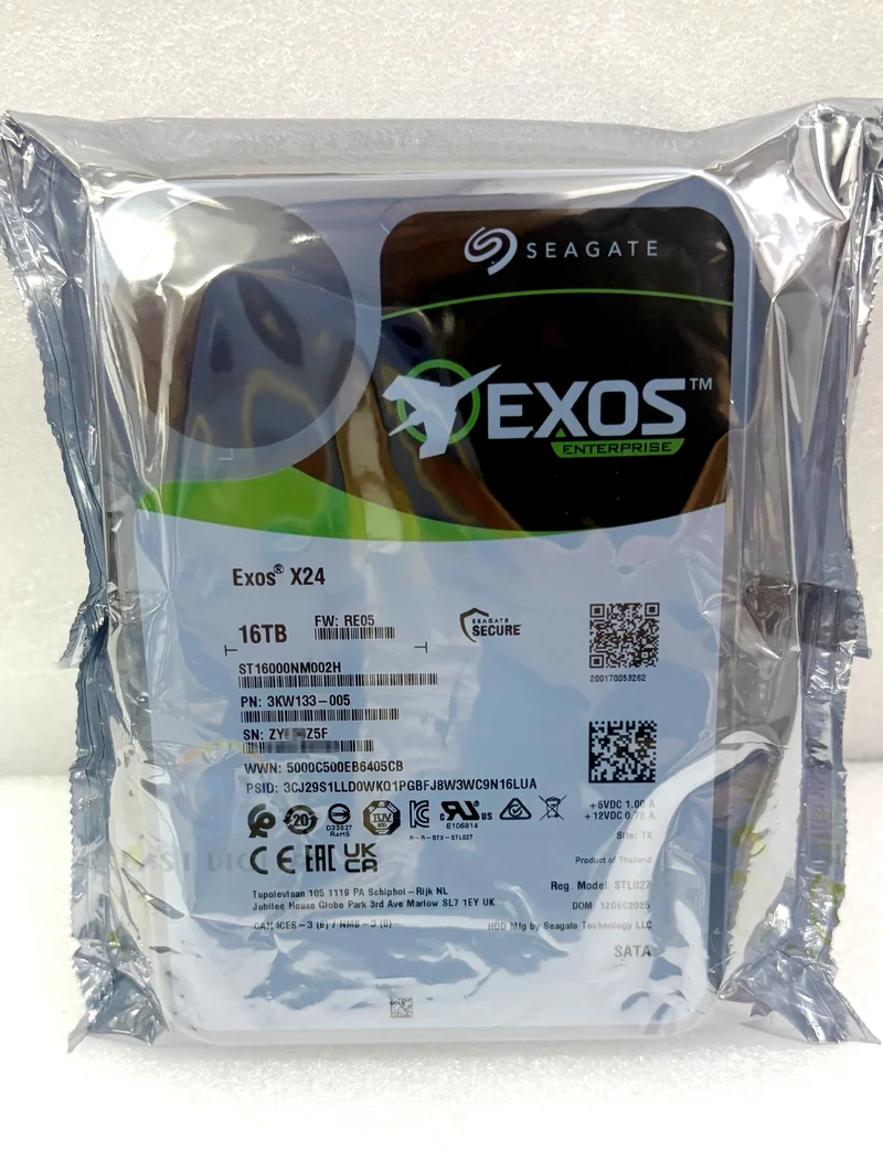 Seagate Exos X24 ST16000NM002H 16TB SATA 3.5" 7200RPM 512MB 6Gb/s Hard Drive