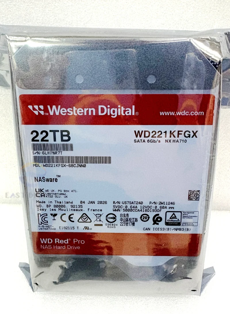 WD Red Pro WD221KFGX 22TB 3.5" NX HA710 SATA 6Gb/s 7200 RPM 512MB NAS Hard Drive