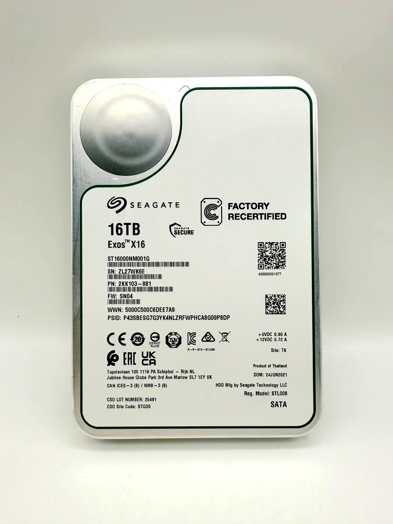 Seagate Exos 16TB ST16000NM001G 3.5 X16 256M Enterprise Internal SATA Hard Drive