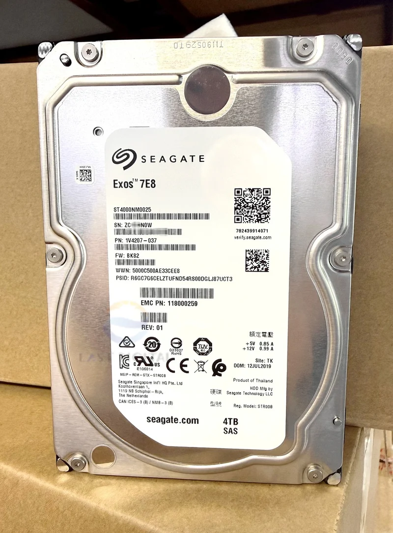 ST4000NM0025 Seagate Exos 7E8 4TB 3.5" SAS 7200RPM 6Gb/s 128MB Hard Drive New
