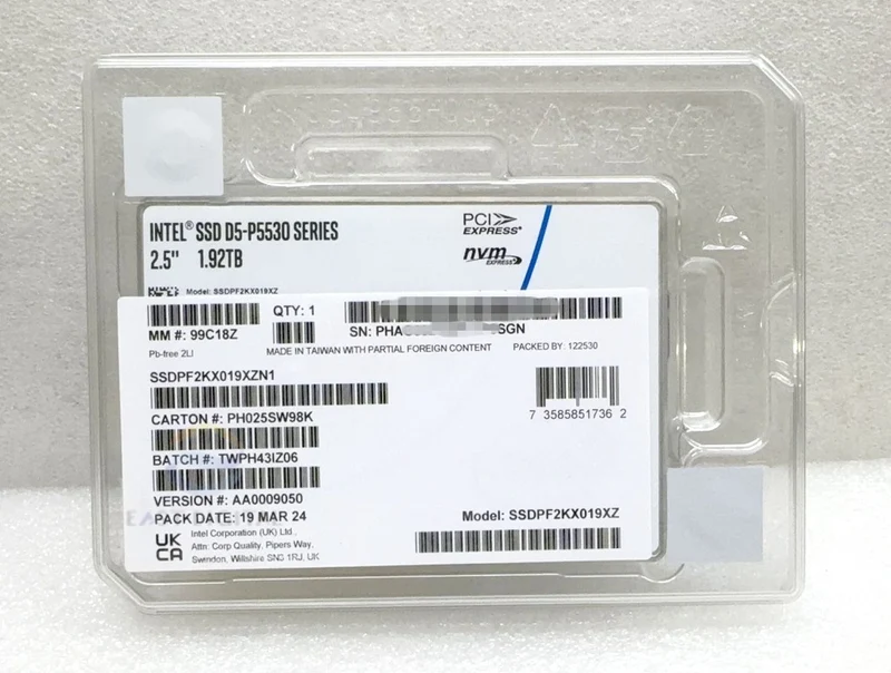 Intel SSDPF2KX019XZ P5530 1.92TB PCIe 4.0 NVMe 2.5'' U.2 SSD New