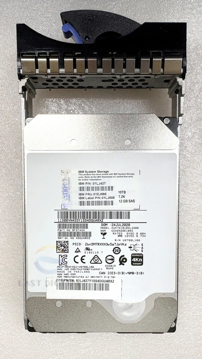 IBM HUH721010AL4200 10TB 0F27424 3.5" SAS 7.2K 12G Hard Drive 01LJ427 01EJ995