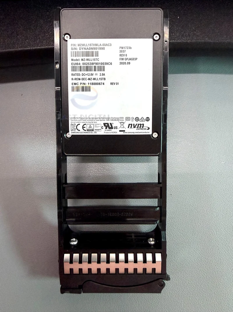 Samsung MZ-WLL15TC PM1723b 15.36TB 2.5 NVMe U.2 MZWLL15THMLA-00AC3 SSD 118000674