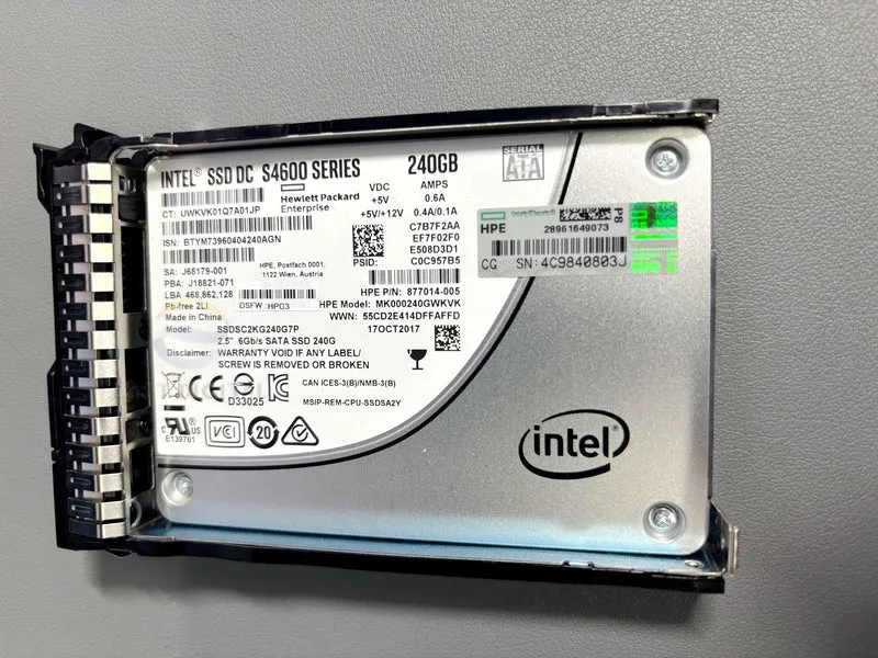 Intel HPE MK000240GWKVK DC S4600 240GB SATA 6Gbs 2.5" SSDSC2KG240G7P SSD 882219