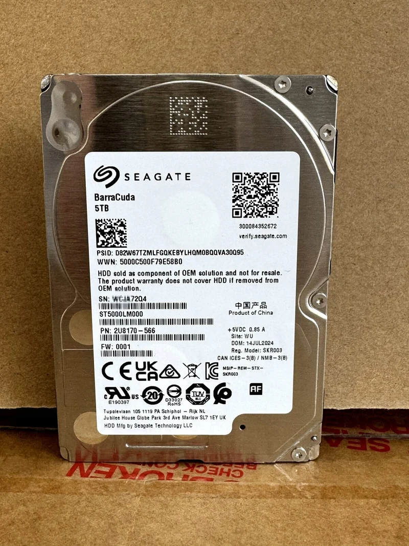 ST5000LM000 Barracuda Seagate 5TB 2.5" 128MB SATA Hard Drive 100% Generic FW NEW