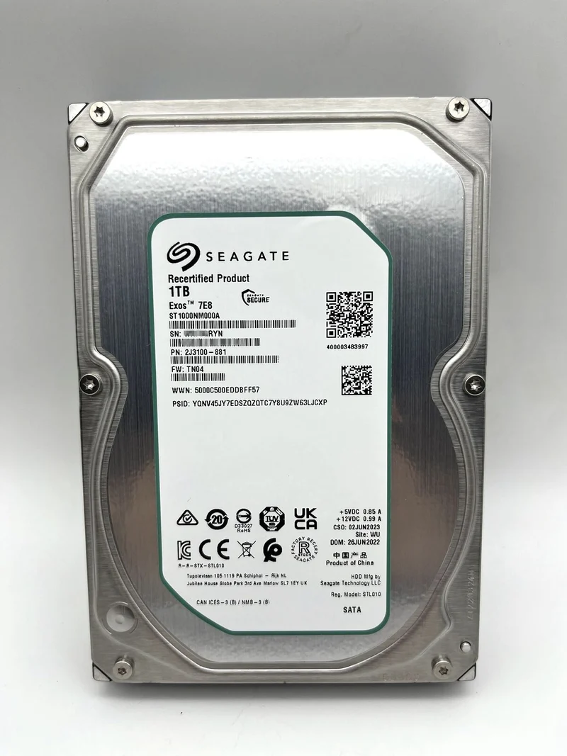 Seagate ST1000NM000A Exos 7E8 1TB 3.5" SATA 2J3100 6Gb/s 7200RPM Hard Drive