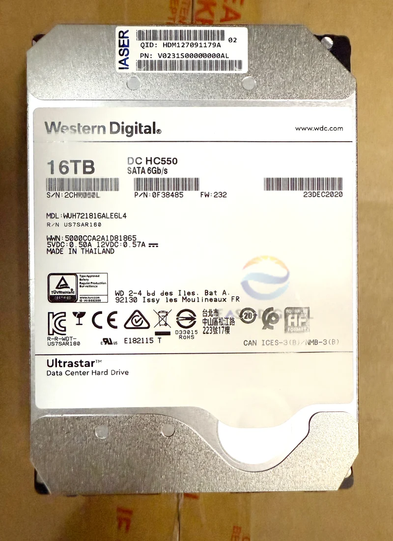 WD Ultrastar 16TB WUH721816ALE6L4 SATA DC HC550 3.5" LFF Enterprise Hard Drive