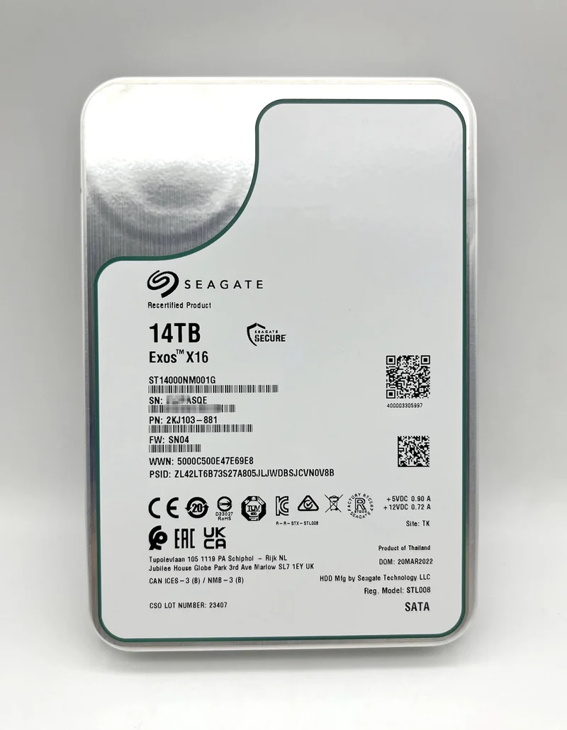 Seagate Exos 14TB ST14000NM001G 3.5 X16 512e Enterprise Internal SATA Hard Drive