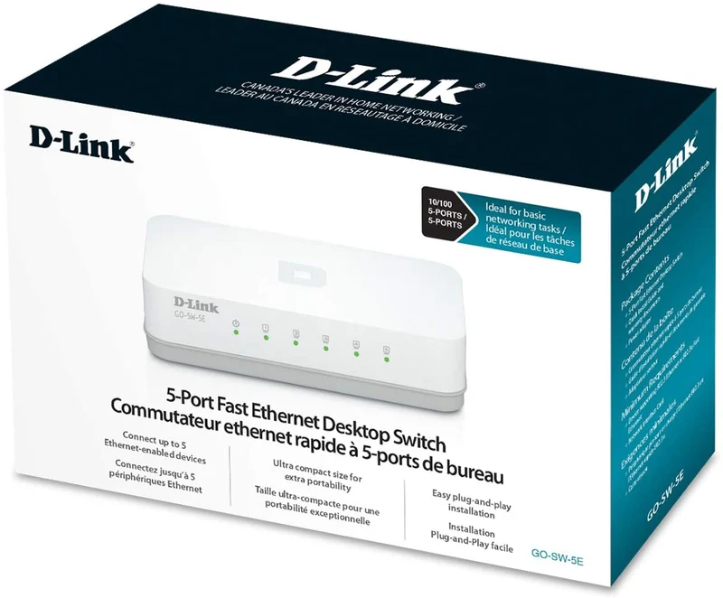 Switch 5 Porte D-Link GO-SW-5E 10/100MBPS