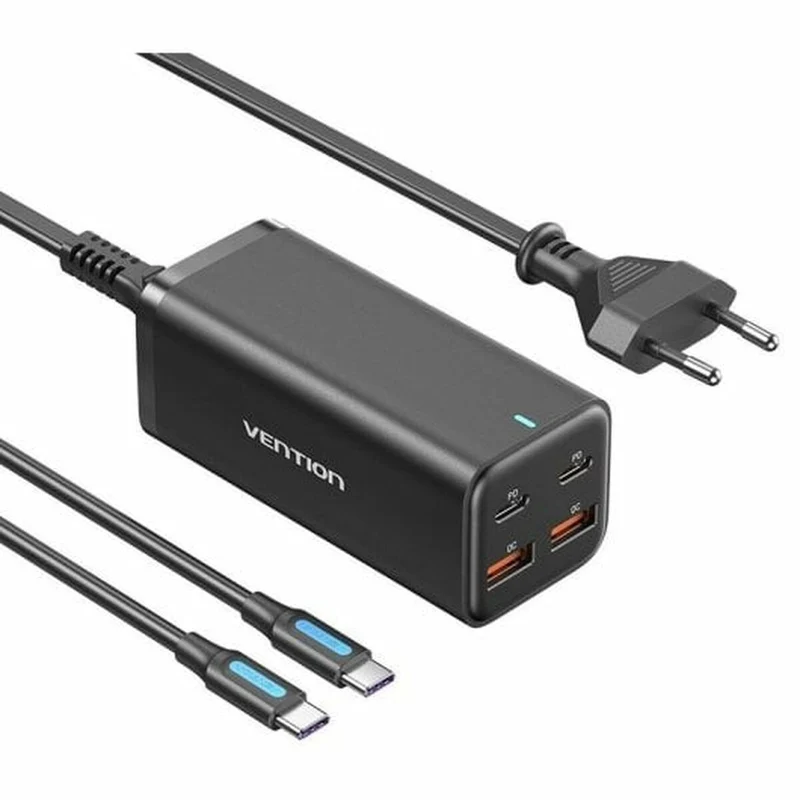 Wall Charger Vention FBSBG-EU Black 100 W