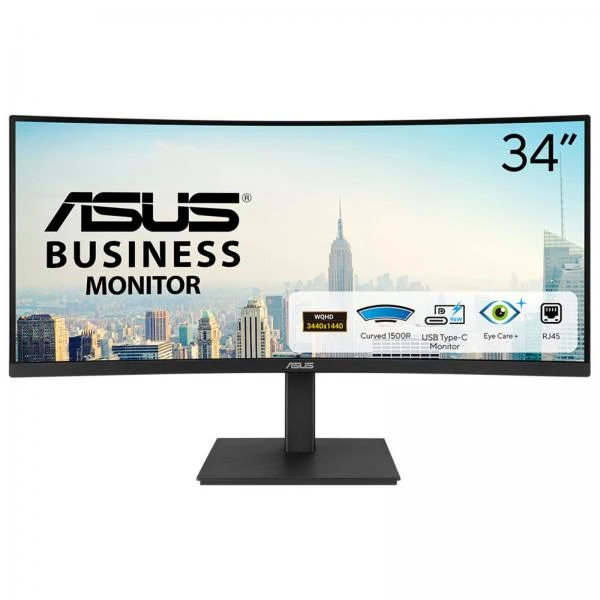 ASUS MONITOR CURVO 34 LED VA WQHD 21:9 4MS 300 CDM, REG ALT, USB-C, DOCK DP/HDMI, MULTIMEDIALE [VA34VCPSR]