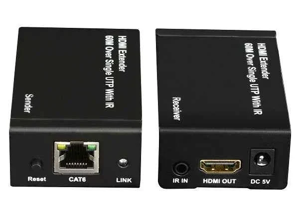 Kit TX-RX Extender HDMI, 60MT UTP, 1080p@60Hz, POE