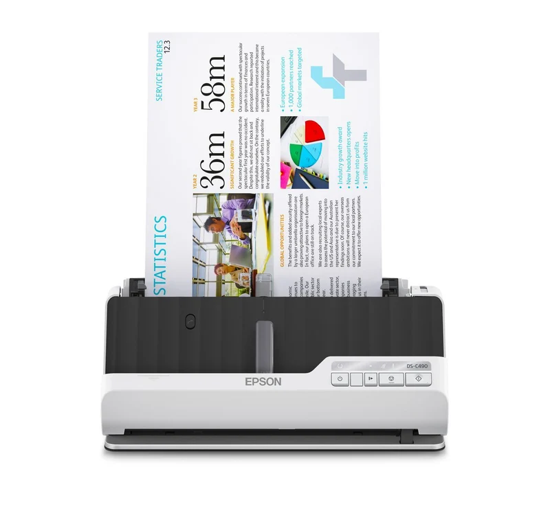Epson DS-C490 Scanner con ADF + alimentatore di fogli 600 x 600 DPI A4 Nero, Bianco [B11B271401]
