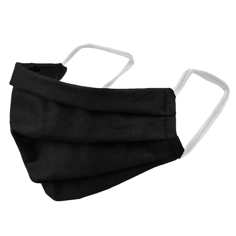 Maschera riutilizzabile in cotone con elastico nero 100% cotone
