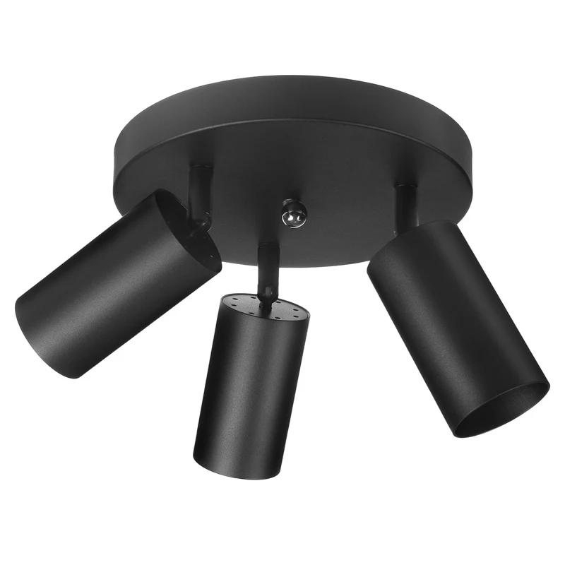 Plafoniera Maclean, spot, mobile, alluminio, 3xGU10, 55x100mm, nero opaco, MCE362 B