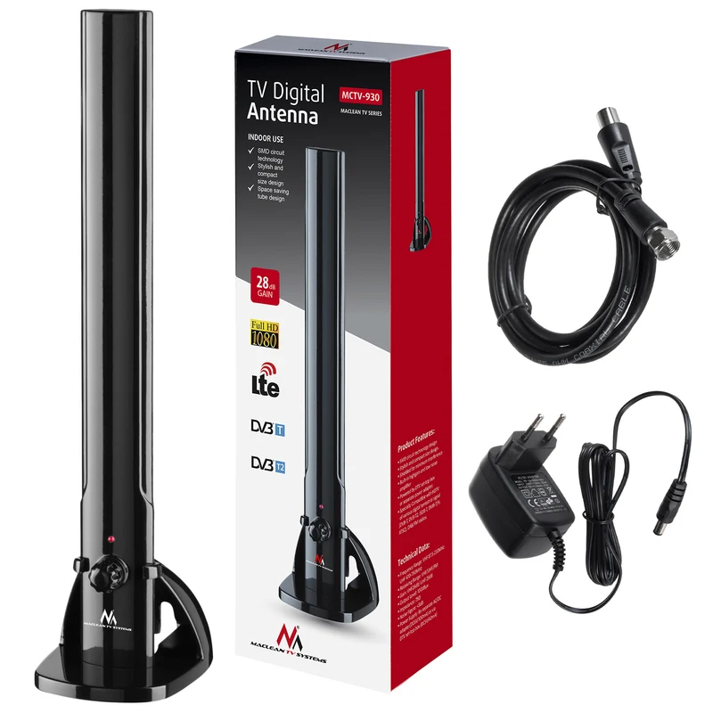 Antenna interna Antenna TV Antenna HDTV DVB-T2 DVB-T Amplificatore LTE DAB FM 100dBμV Televisore digitale