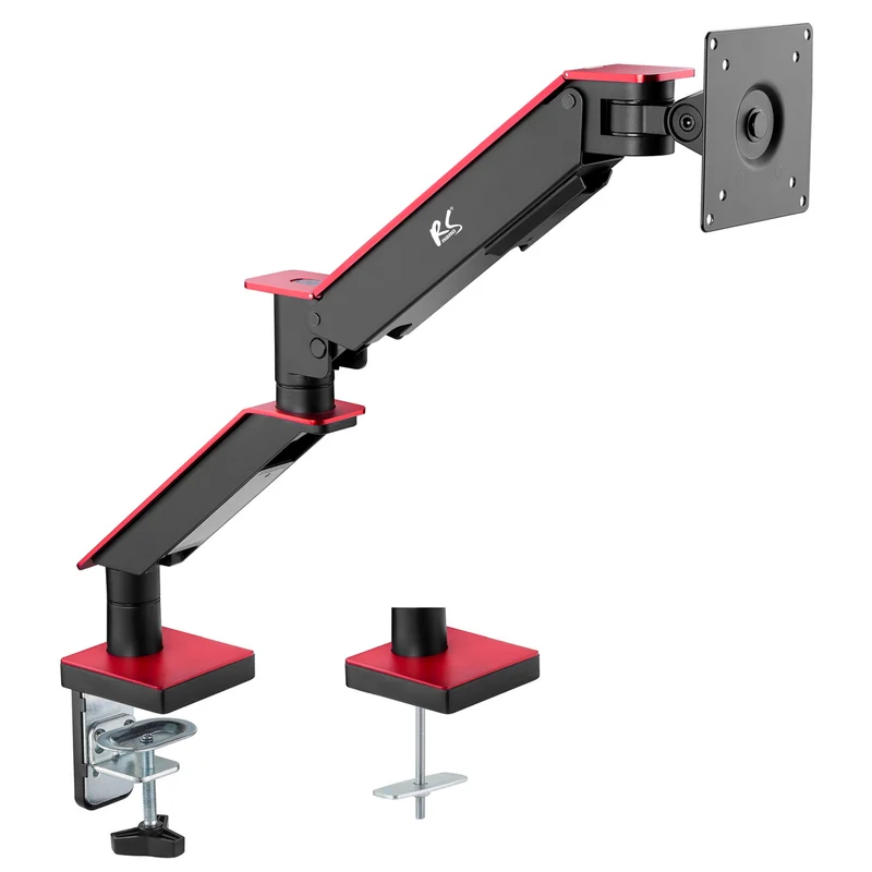 NanoRS RS162 Supporto per monitor LCD da gioco, 17-32", 8 kg, vesa 75x75 e 100x100, doppio braccio