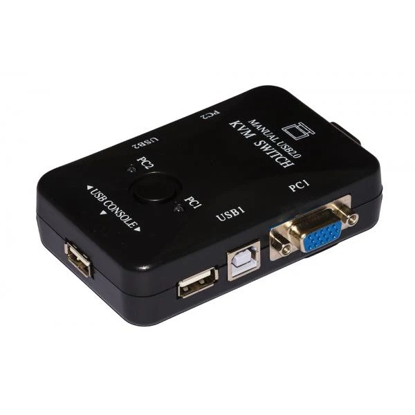LINK Switch Kvm Manuale Per 2 Pc Usb/Vga Con 1 Mouse, 1 Tastiera Usb E 1 Monitor Vga Con Cavi Inclusi [LKKWM2]