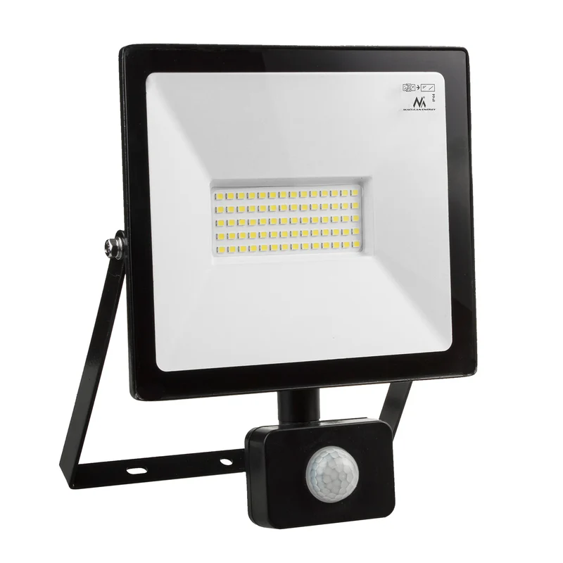 Maclean MCE650 NW Proiettore LED con sensore di movimento PIR 50W Faretti per esterni 4000 lumen Slim IP44 antispruzzo (50W, bianco neutro 4000K)