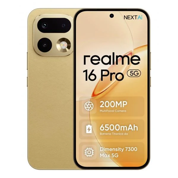realme 16 Pro 17,3 cm (6.8") Doppia SIM 5G 8 GB 256 GB 6500 mAh Oro [0164650300]