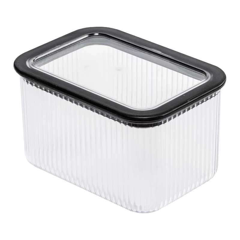 Contenitore da cucina Branq, per alimenti, 1 l, trasparente con guarnizione nera, Neroli