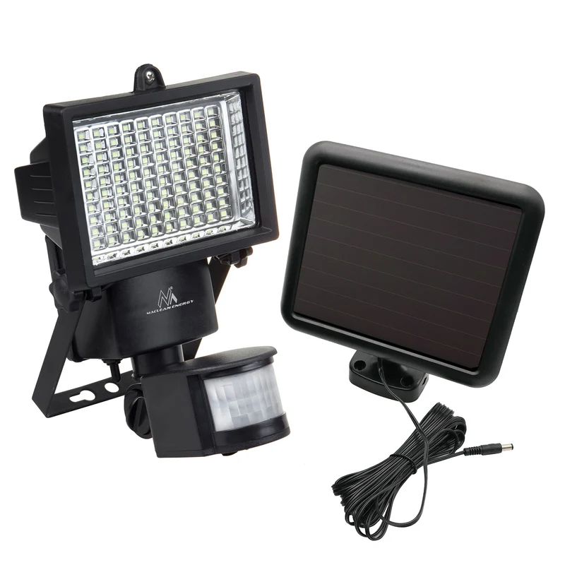 Lampade solari Faretto LED con sensore di movimento Proiettore solare da parete Luce solare del sensore crepuscolare IP44 6W 360 Lumen 6000K