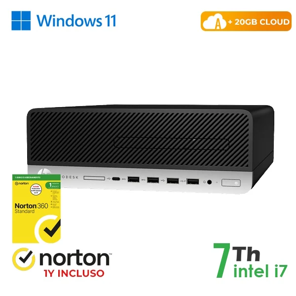 RINOVO PC HP REFURBISHED 600-800 G3 SFF i7-7X00/DDR4 16GB/SSD 128GB+500GB HDD/W11P/CLOUD20GB/Grade A 1Y Warranty + NORT [RN64634312]