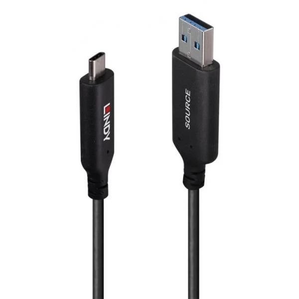 LINDY No. 43395 - Cavo ibrido USB 3.2 5Gbps da Tipo A a Tipo C, 10m [LIN-43395]