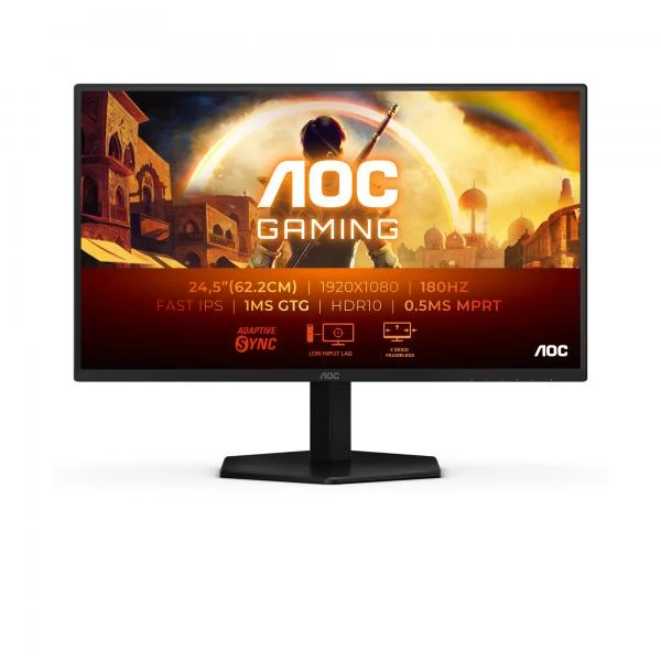 AOC MONITOR GAMING 24,5 FHD 1MS 180HZ 300 CDM, DP/HDMI [25G42E]