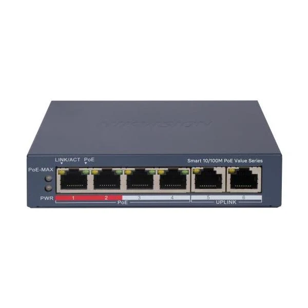 Hikvision DS-3E1106P-EI/M switch di rete Gestito Gigabit Ethernet (10/100/1000) Supporto Power over Ethernet (PoE) Grigio [DS-3E1106P-EI/M]