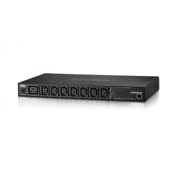 ATEN PE8208G - 8-Outlet 1U eco PDU, Metered and Swtiched by Outlet (16A) (7x C13, 1x C19) [PE8208G-ATB-G]