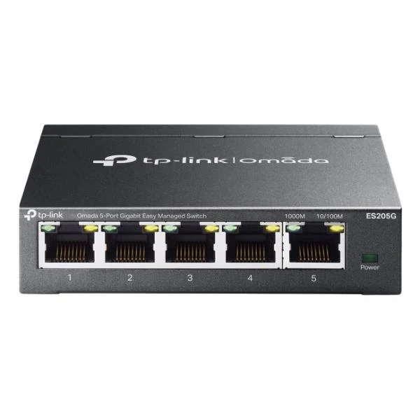 TP-Link - ES205G - Omada 5-Port Gigabit Easy Managed Switch, 5 Gigabit RJ45 Ports, Desktop Steel Case, Integration with Omada SDN Controller, Flow Control, Loopback Detection, Port Isolation, Port Mi [ES205G]