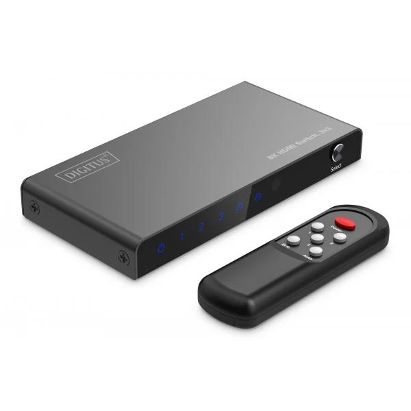 Digitus 3x1 HDMI Switch - 8K - 60Hz (4:4:4) - HDR - HDCP 2.3 - Black [DS-55333]
