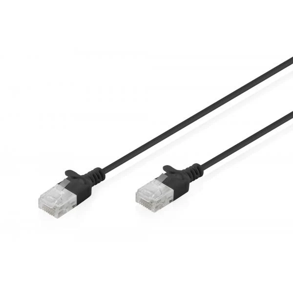 Digitus CAT 6 U-UTP slim patch cord - Cu - LSZH AWG 32/7 - Length 1.5m - Black [DK-1618-015S-BL]