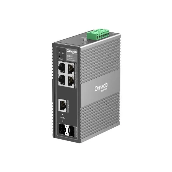 TP-Link - IES206G - Omada 6-Port Gigabit Industrial Easy Managed Switch, 5 Gigabit RJ45 Ports,1 Gigabit SFP Slot, 1 Combo Gigabit SFP Slot, -40-75 Operating Temperature [IES206G]