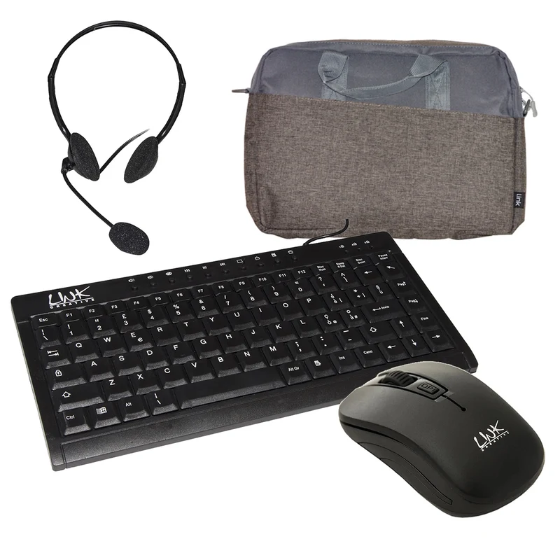 LINK BUNDLE BORSA LKEL01PB + MOUSE LKMOS02 + TASTIERA LKTAST04 + CUFFIA LKHS01 [RUNBUND2]