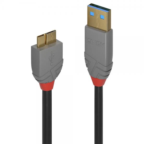 LINDY CAVO USB 3.2 TIPO A A MICRO-B, 5 GBIT/S, ANTHRA LINE, 0.5M [36765]