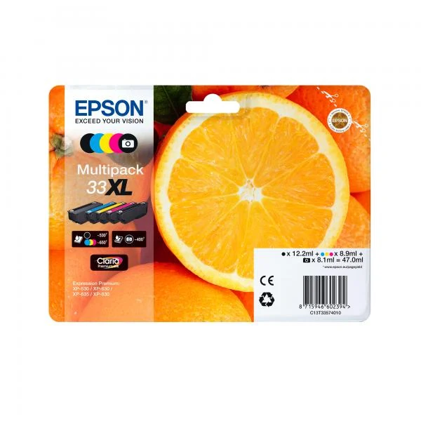 EPSON CART INK NERO T33XL, SERIE ARANCIA [C13T33514012]