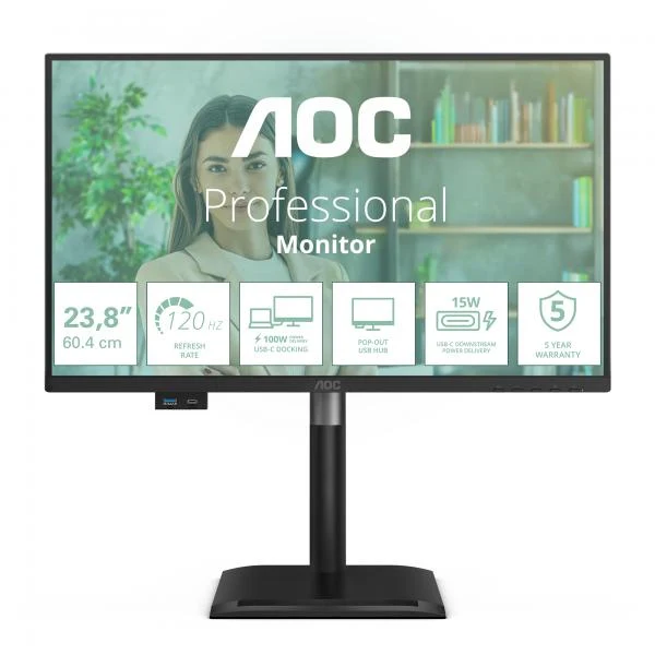 AOC 24P4CV Monitor PC 60,5 cm (23.8") 1920 x 1080 Pixel Full HD LED Nero [24P4CV]