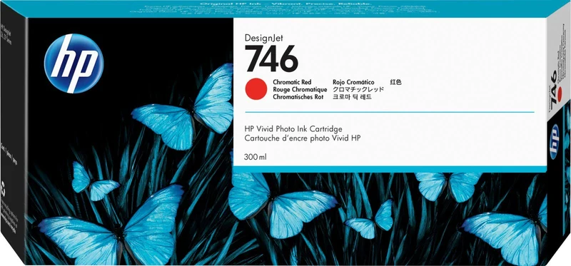 HP Cartuccia di inchiostro rosso cromatico 746 DesignJet da 300 ml [P2V81A]