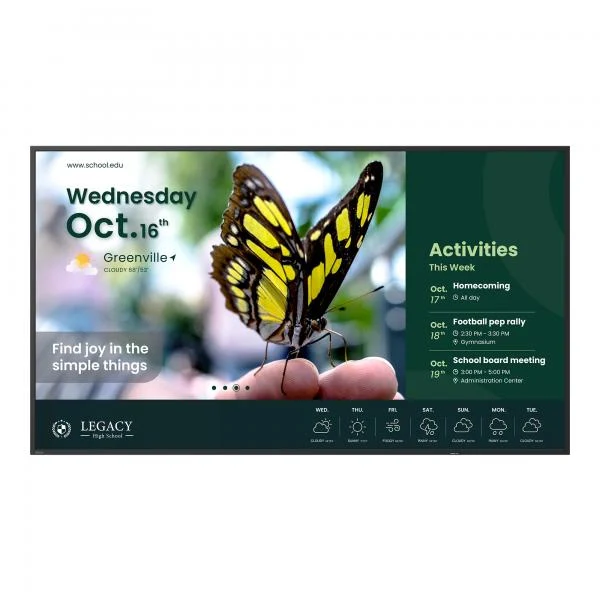 BenQ ST6504 Pannello piatto per segnaletica digitale 165,1 cm (65") LCD 350 cd/m 4K Ultra HD Nero Processore integrato Android 18/7 [ST6504]