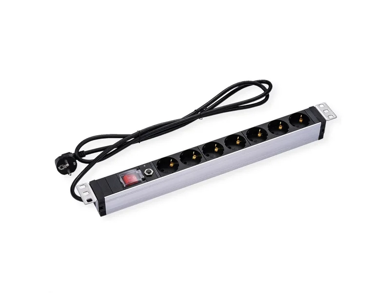 VALUE PRESA PDU A 7 VIE, 45, 19" 1UH, 45, CON PROTEZIONE DA SOVRACCARICO, 2M [19.99.1633]