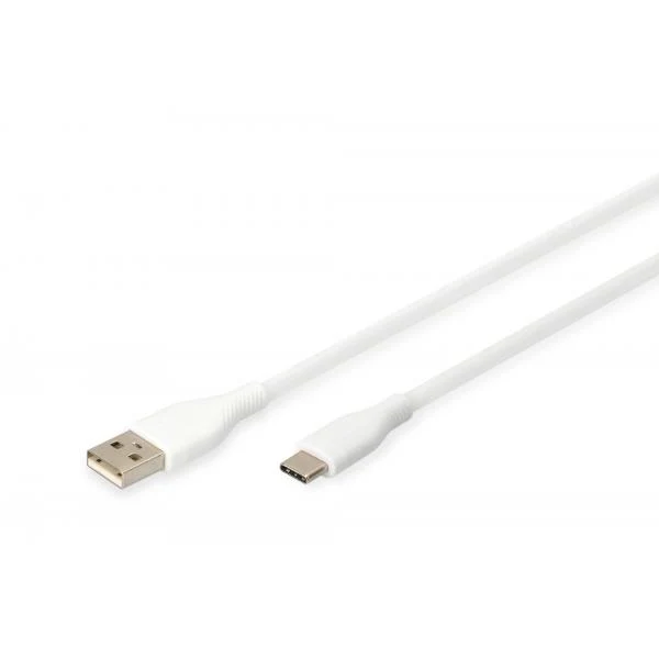 Digitus Silicone Charging cable - USB-A to USB-C - 2m - 60W - White [AK-300340-020-W]