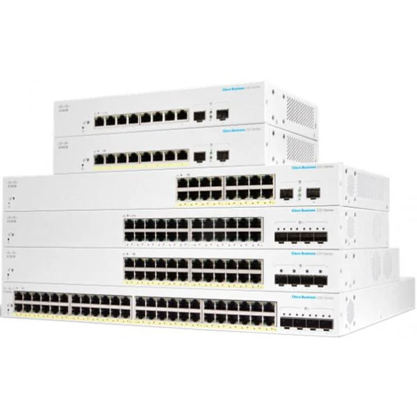 Cisco CBS220-8FP-E-2G-EU switch di rete Gestito L2 Gigabit Ethernet (10/100/1000) Supporto Power over Ethernet (PoE) Bianco [CBS220-8FP-E-2G-EU]