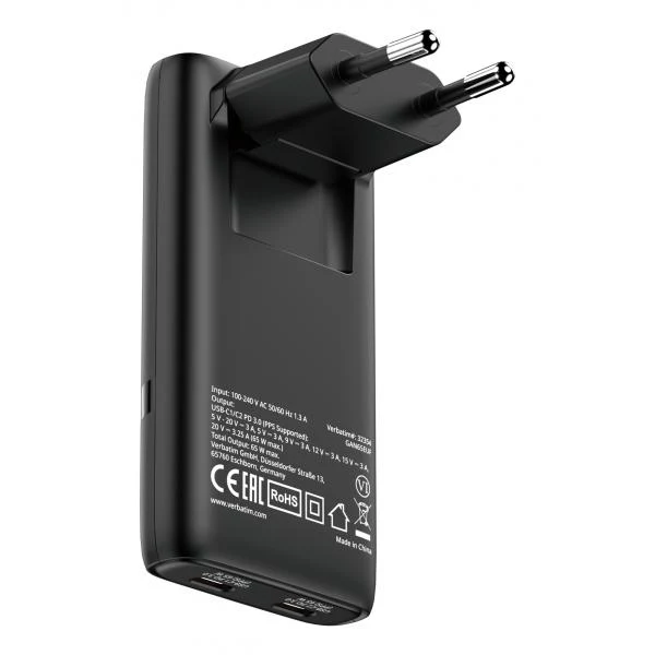 Verbatim 32354 Caricabatterie per dispositivi mobili Computer portatile, Smartphone, Tablet Nero AC Ricarica rapida Interno [32354]
