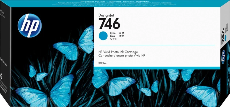 HP Cartuccia di inchiostro ciano 746 DesignJet da 300 ml [P2V80A]