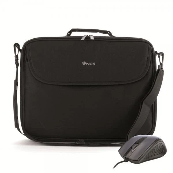 NGS BORSA ORGANIZER NOTEBOOK FINO 16" + MOUSE OTTICO NERO [BUREAUKIT]